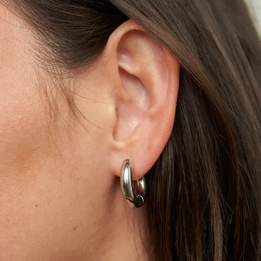 Silver Chunky Mini Hoops