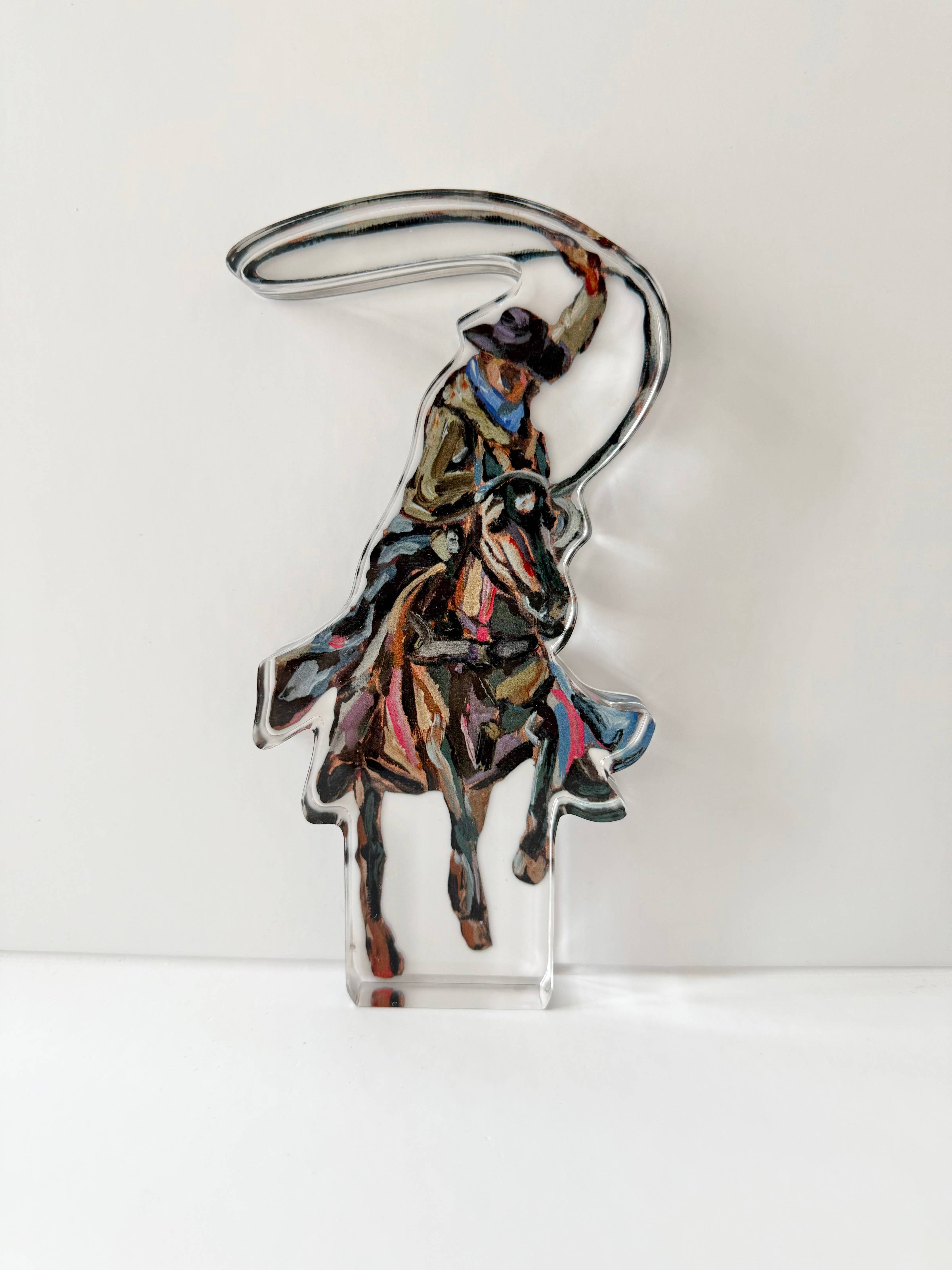 "Rodeo Roper" acrylic: Large Shelfie