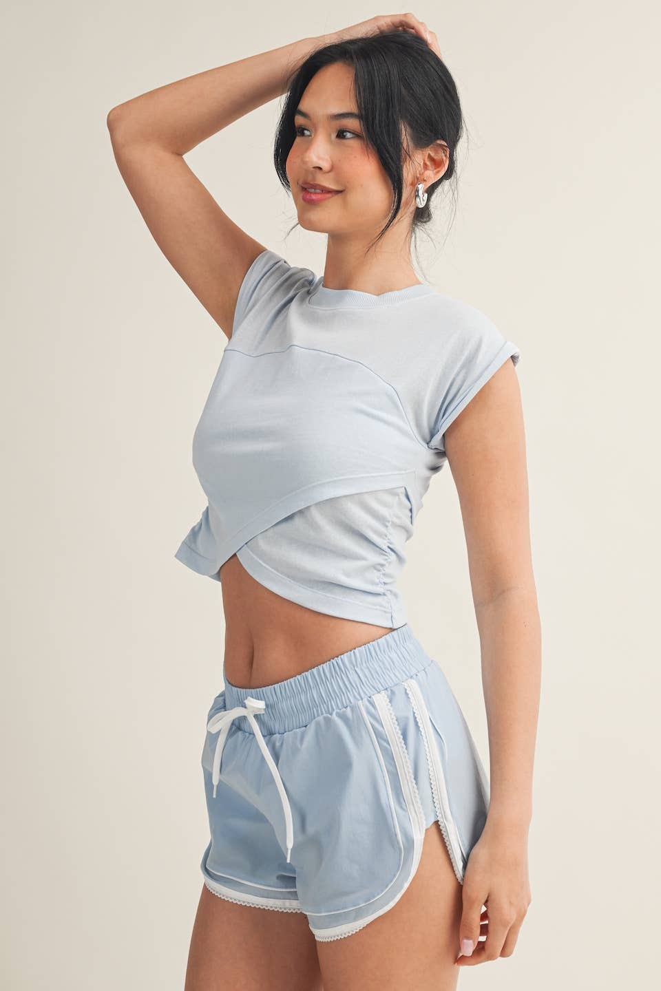 Slub Crossover Top | Blue