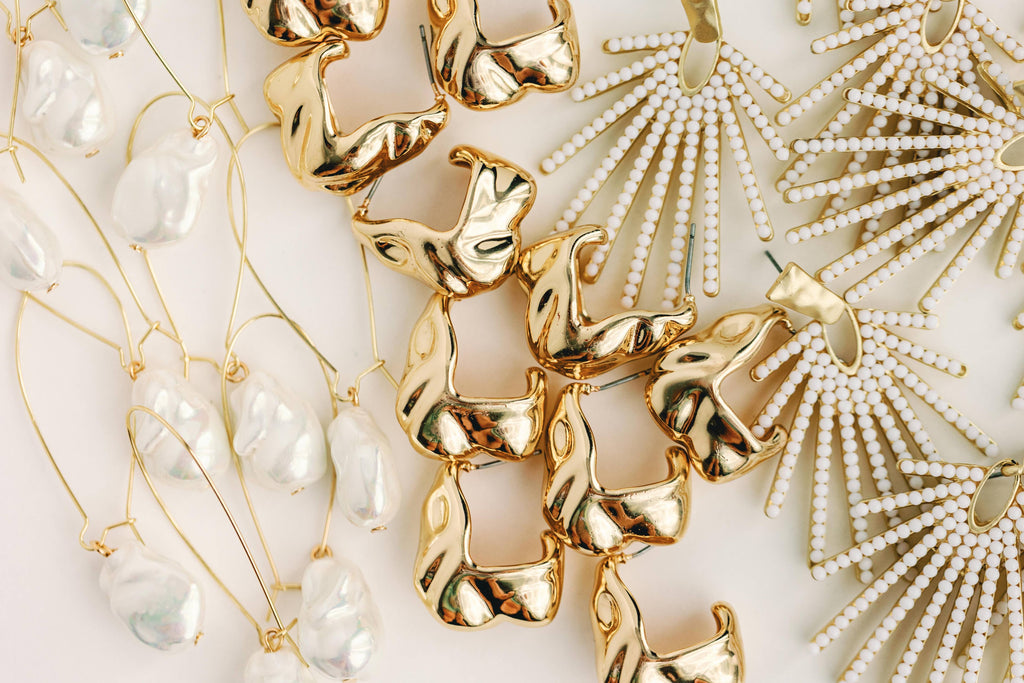 White Sunburst Statement Drop Earrings