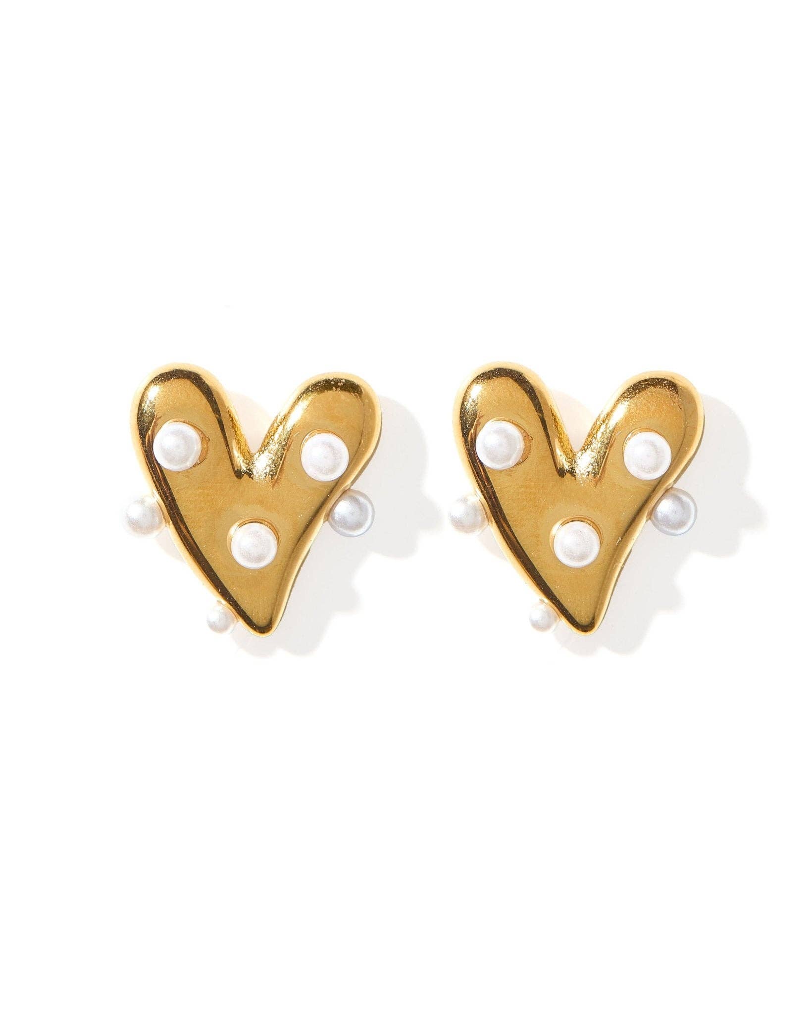 Bristol Heart Pearl Earrings