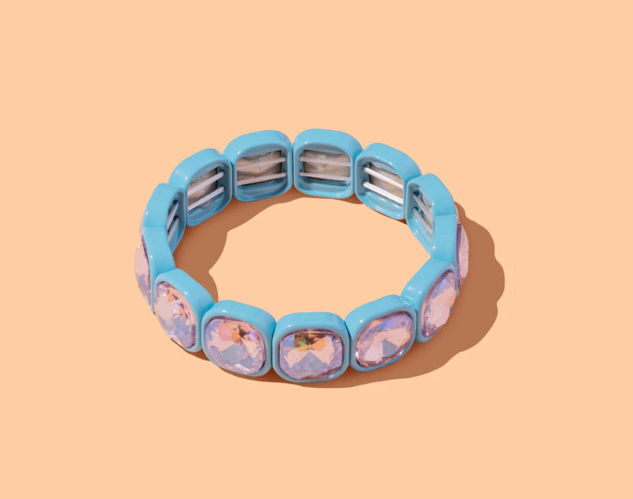 Elise Stretch Bracelet - Enamel w/ Large Stones