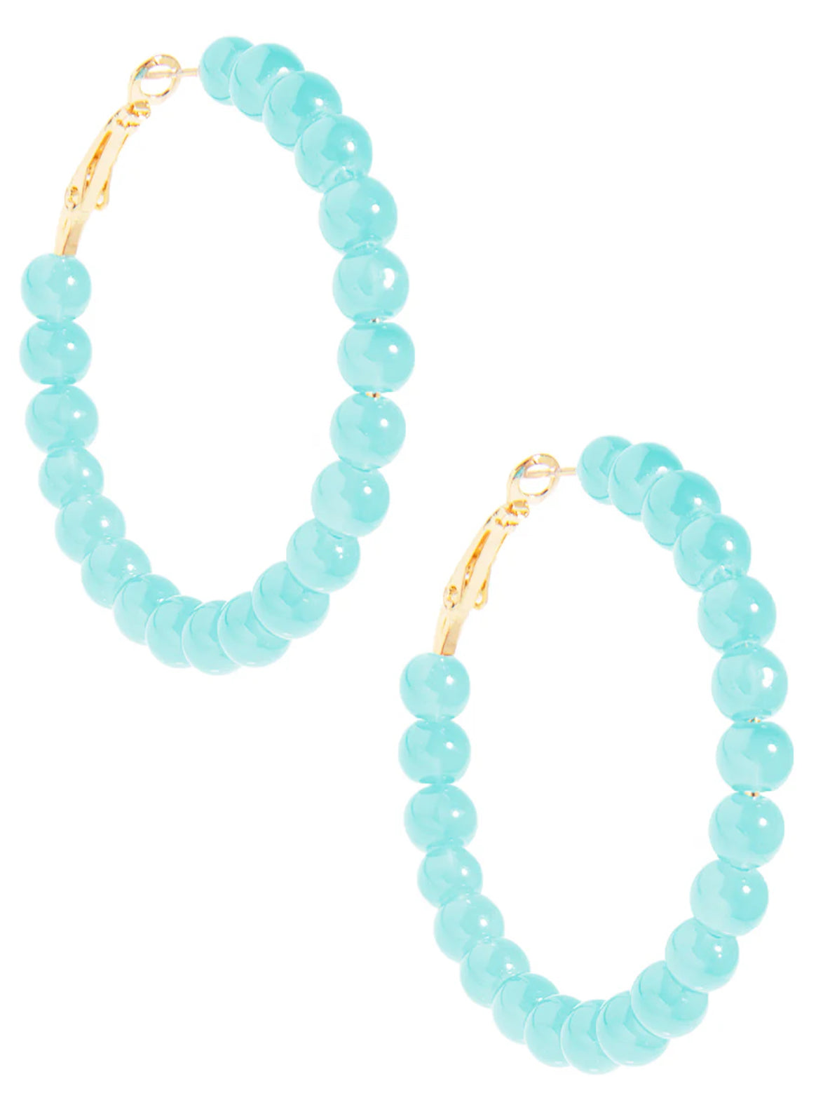 Layla Glass Bead Medium Hoop Earring