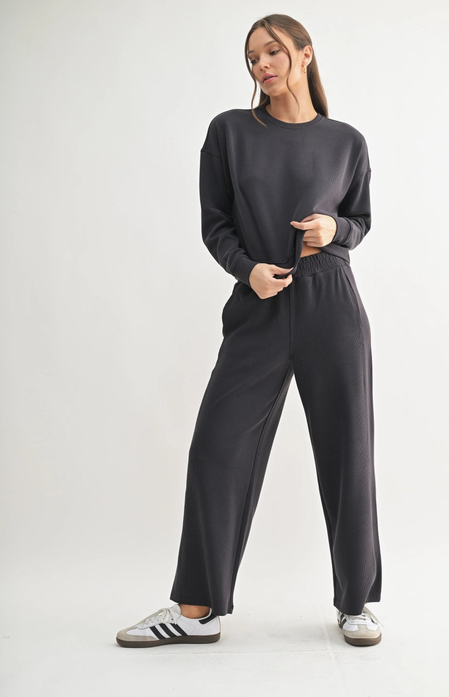 Luxe Sand Wash Rib Sweater