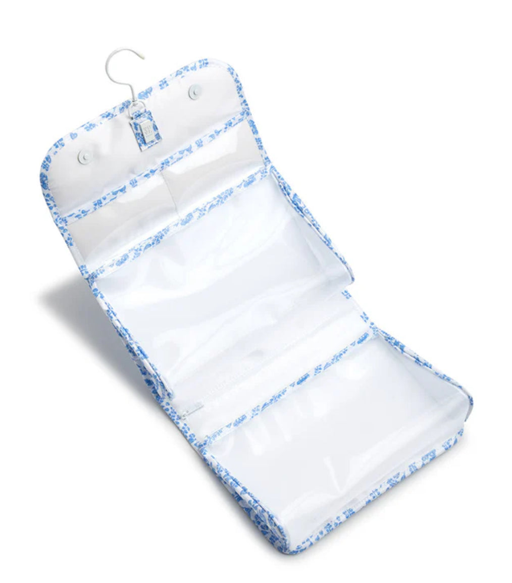 TRVL Design Hanging Toiletry Case: Glossy Heart Blue