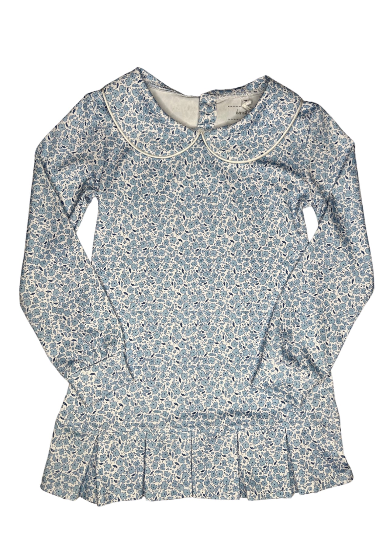 Pleated Dress Mini Blue Floral