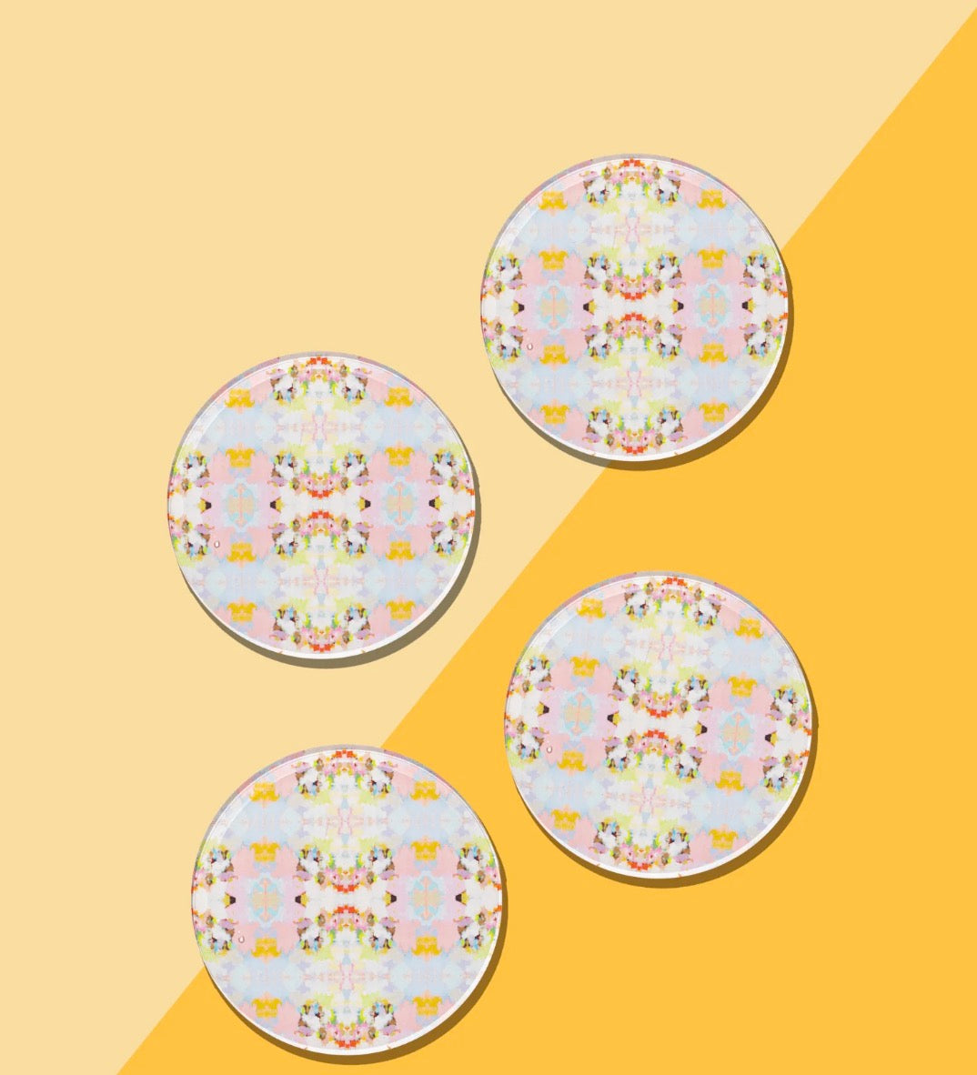 Brooks Avenue Pink Coasters | Boxed Set of 4