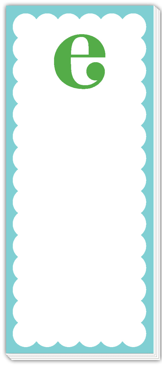 Roseanne Beck Skinny Scallop Monogram Notepad