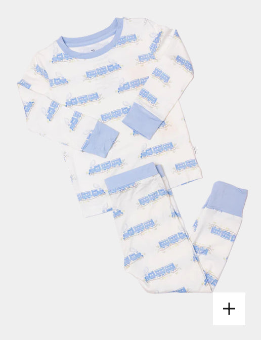 Trains Two Piece Pajama Set: The Uptown Baby