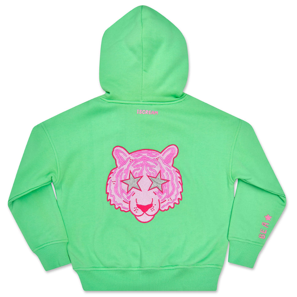 Apple Green Tiger Hooded Sweatshirt