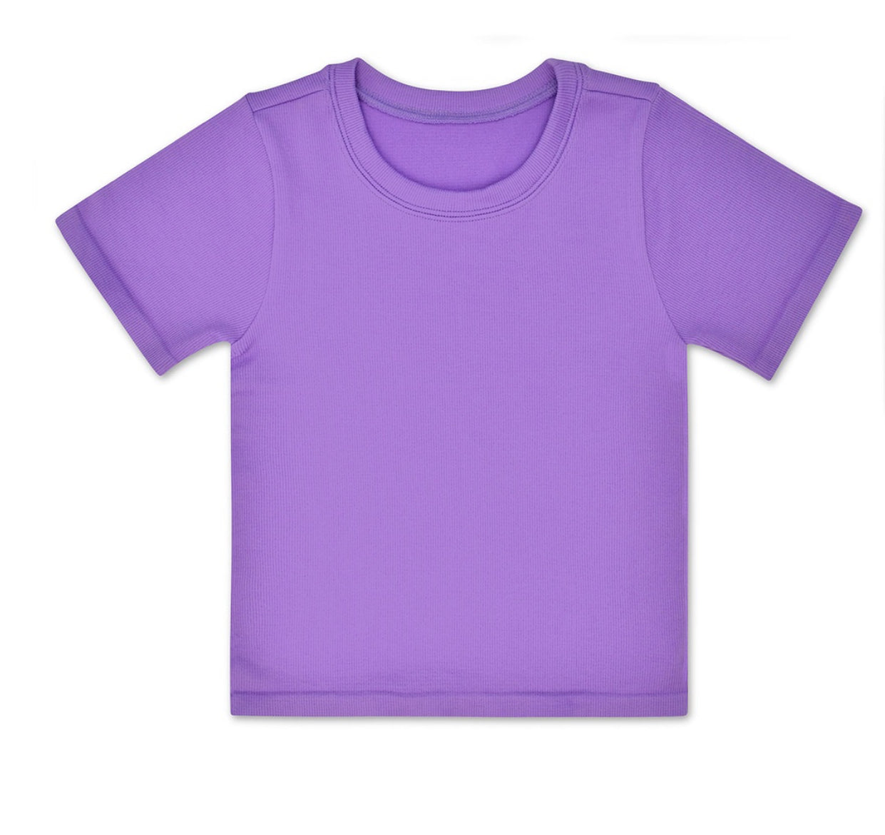 VIVID VIOLET RIBBED SHORT SLEEVE SHIRT