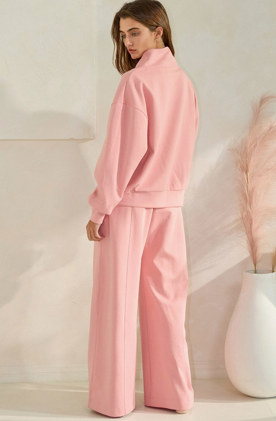 Scuba Oversized Sweatpants with Zipper Pockets : Heather Grey