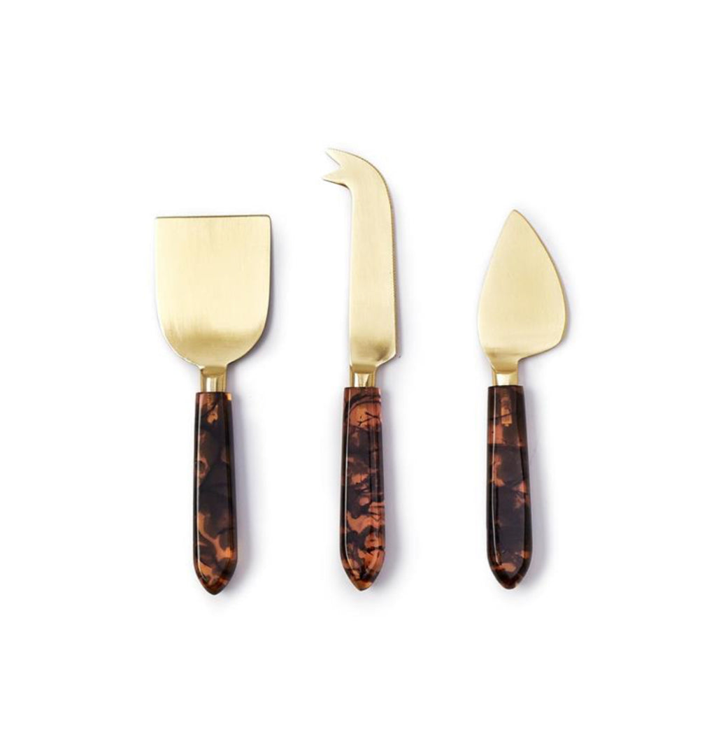 Tortoise Swirl Cheese Knives