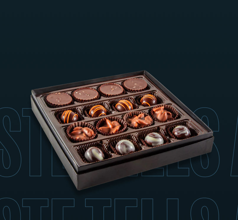 Bourbon Barrel Assorted Artisan Chocolates-16 Pieces