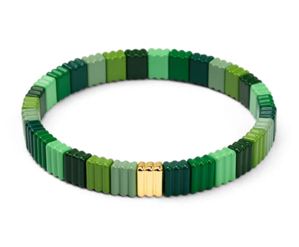 Ribbed Nadine Enamel Stretch Bracelet