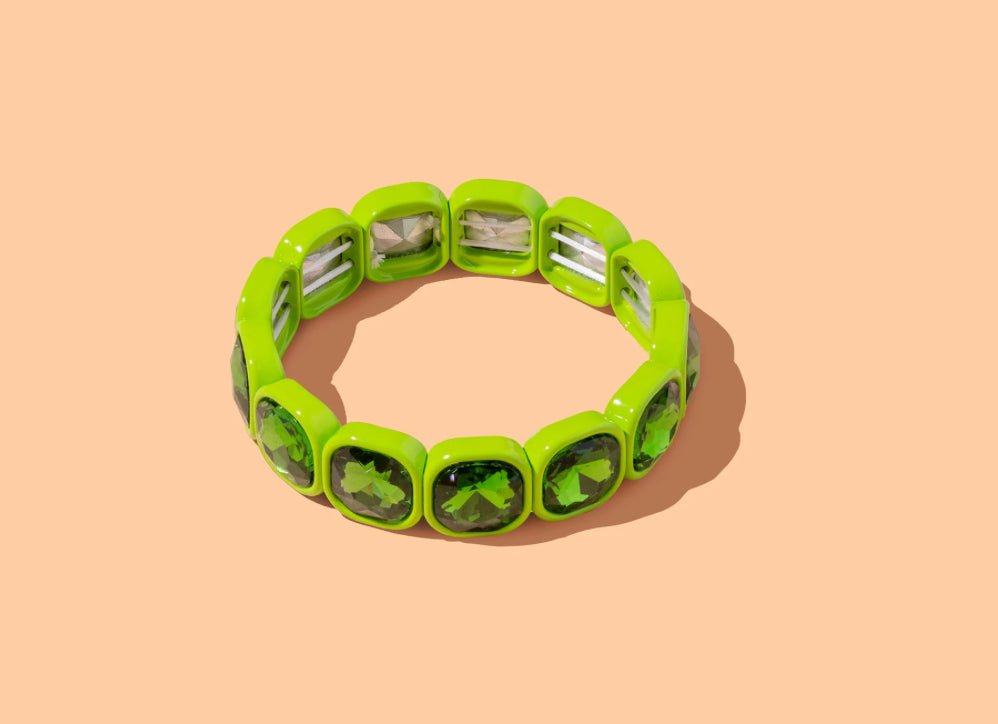 Elise Stretch Bracelet - Enamel w/ Large Stones
