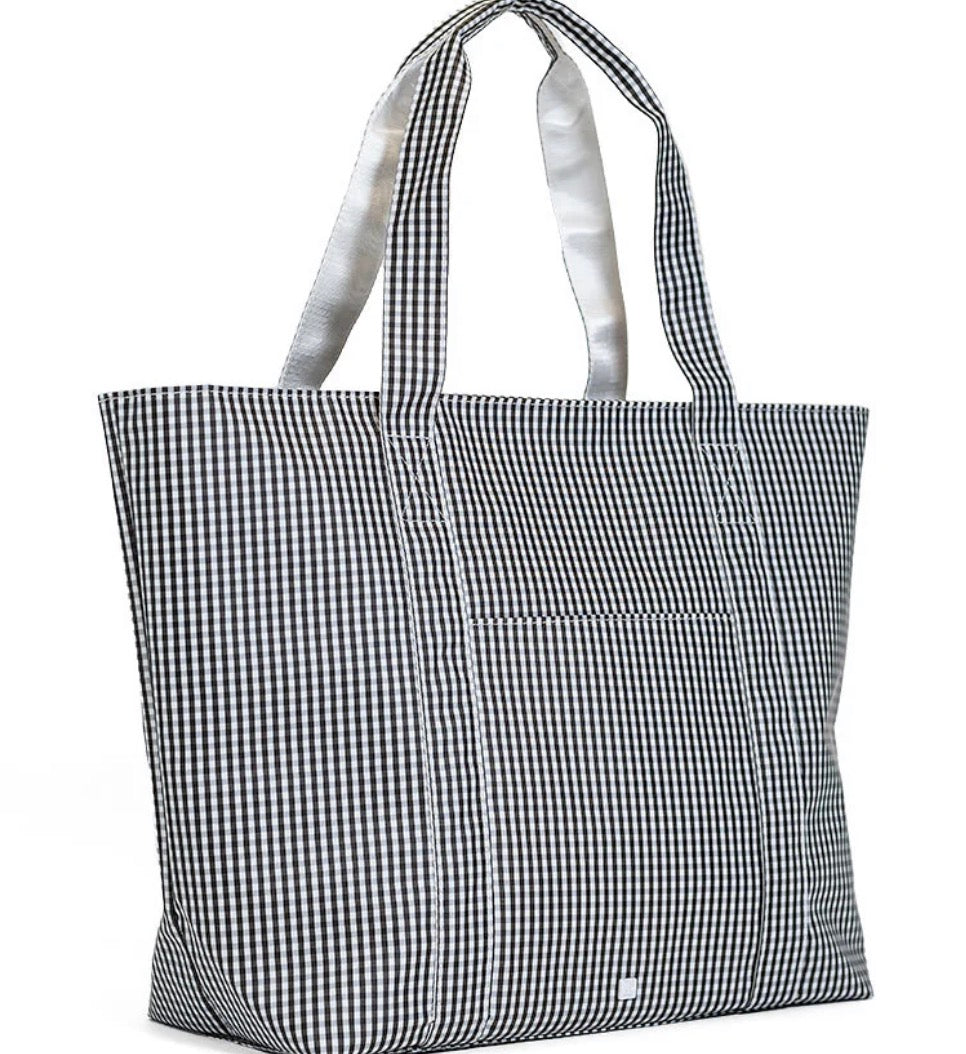 Gingham Black XL Jumbo Tote | TRVL Design