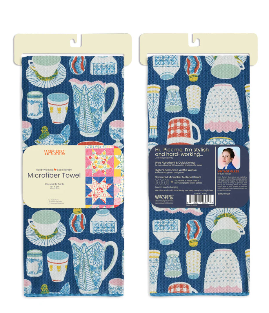 Vintage Glass Microfiber Towel