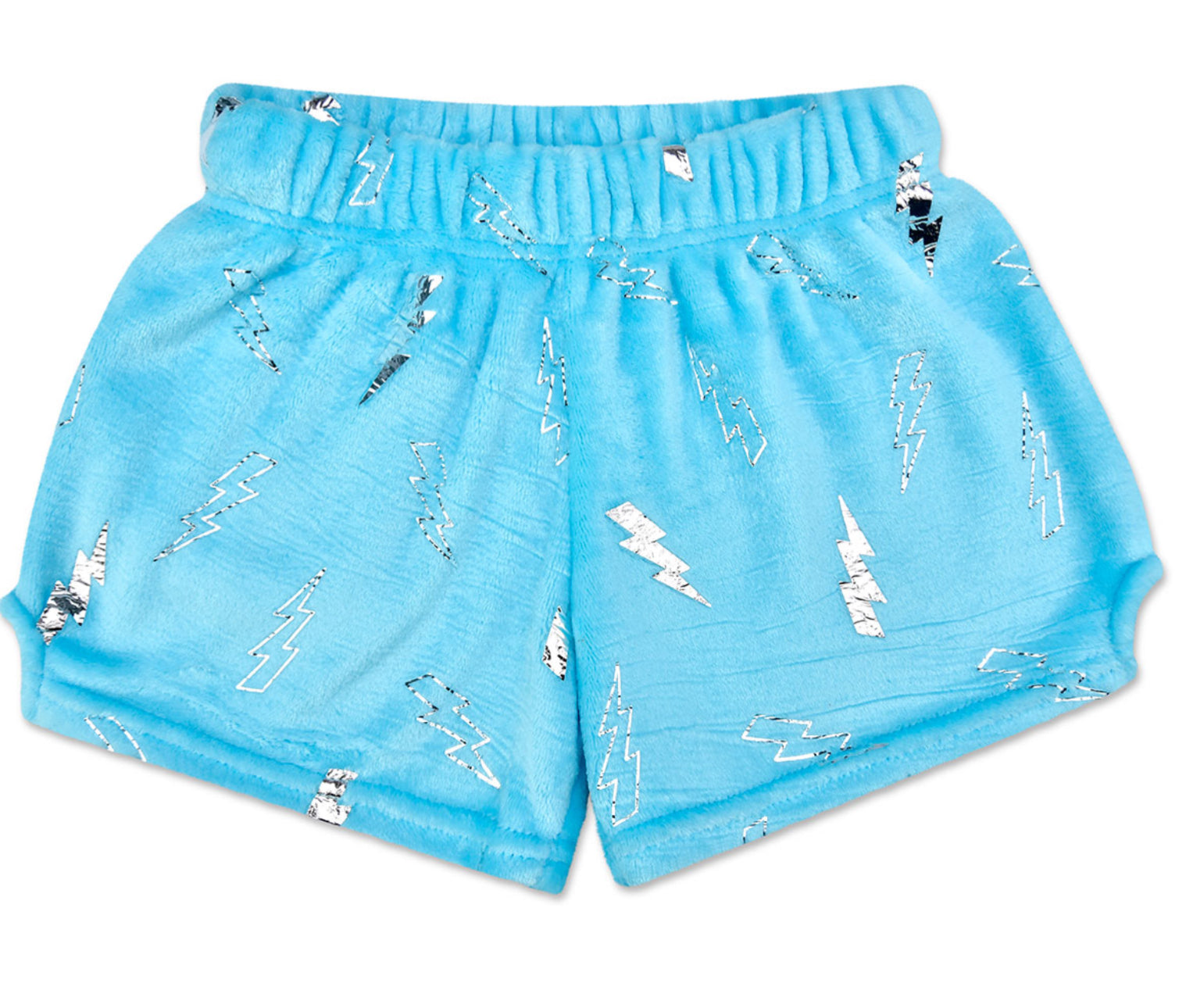 Blue Foil Lightning Plush Shorties
