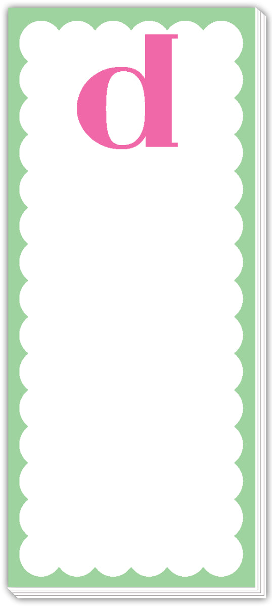 Roseanne Beck Skinny Scallop Monogram Notepad