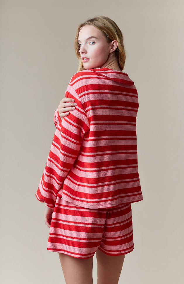 Red/Pink Textured Knit Set