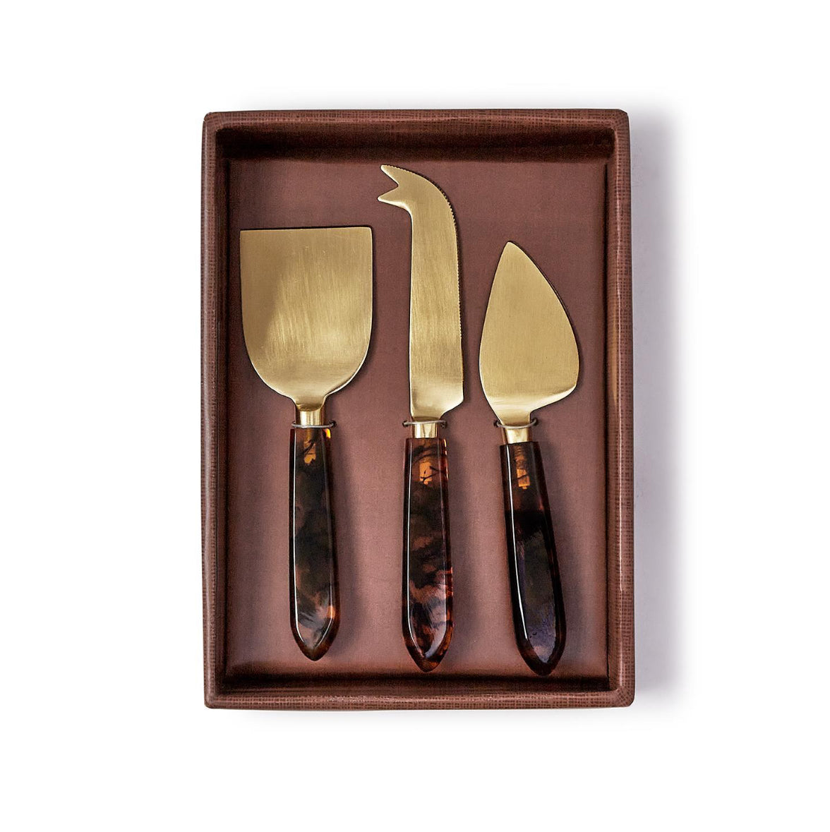 Tortoise Swirl Cheese Knives
