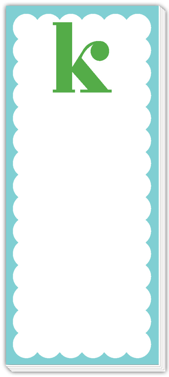 Roseanne Beck Skinny Scallop Monogram Notepad