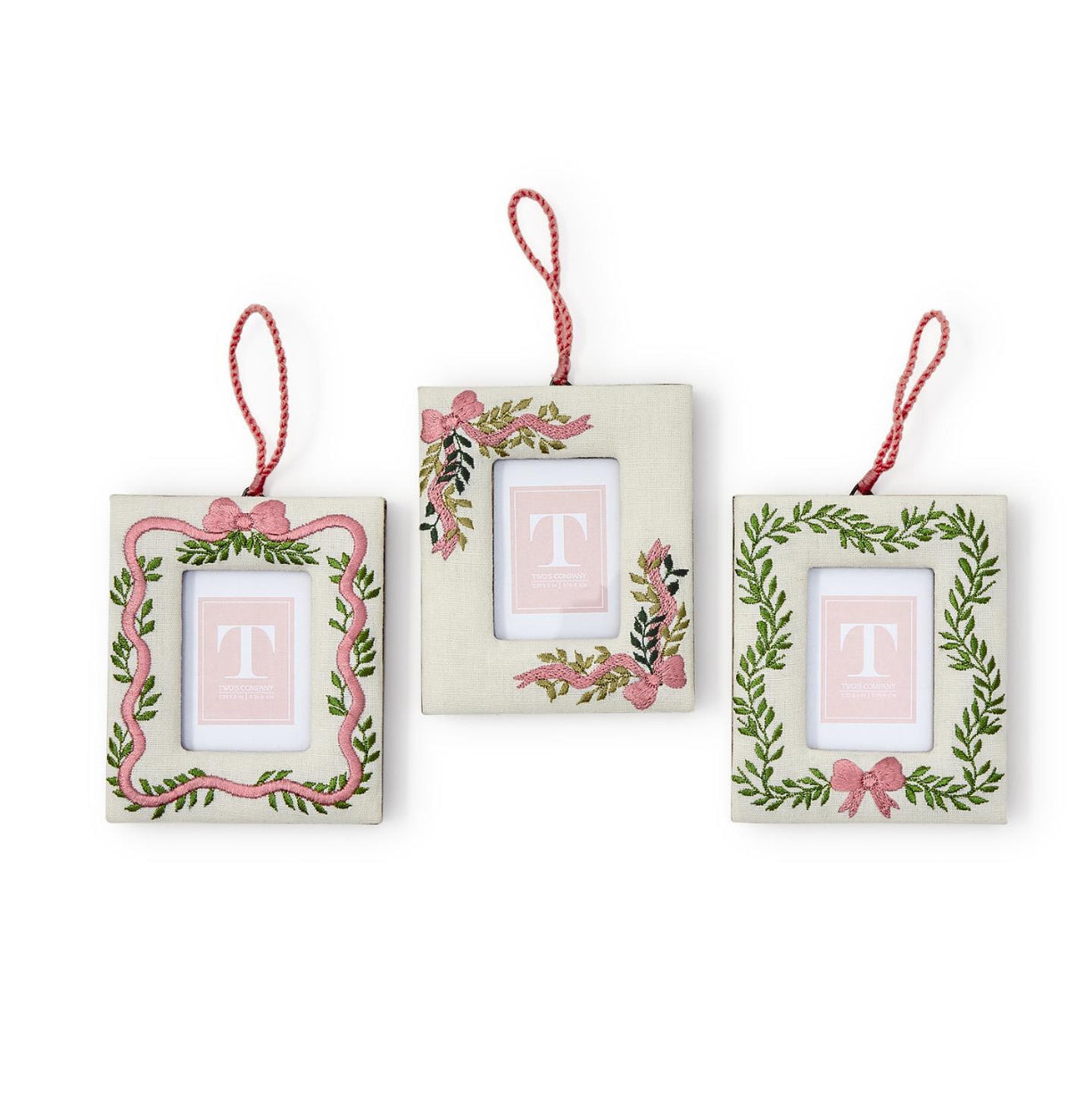 Holiday Memories 2 1/4" x 3" Embroidered Photo Frame Ornament
