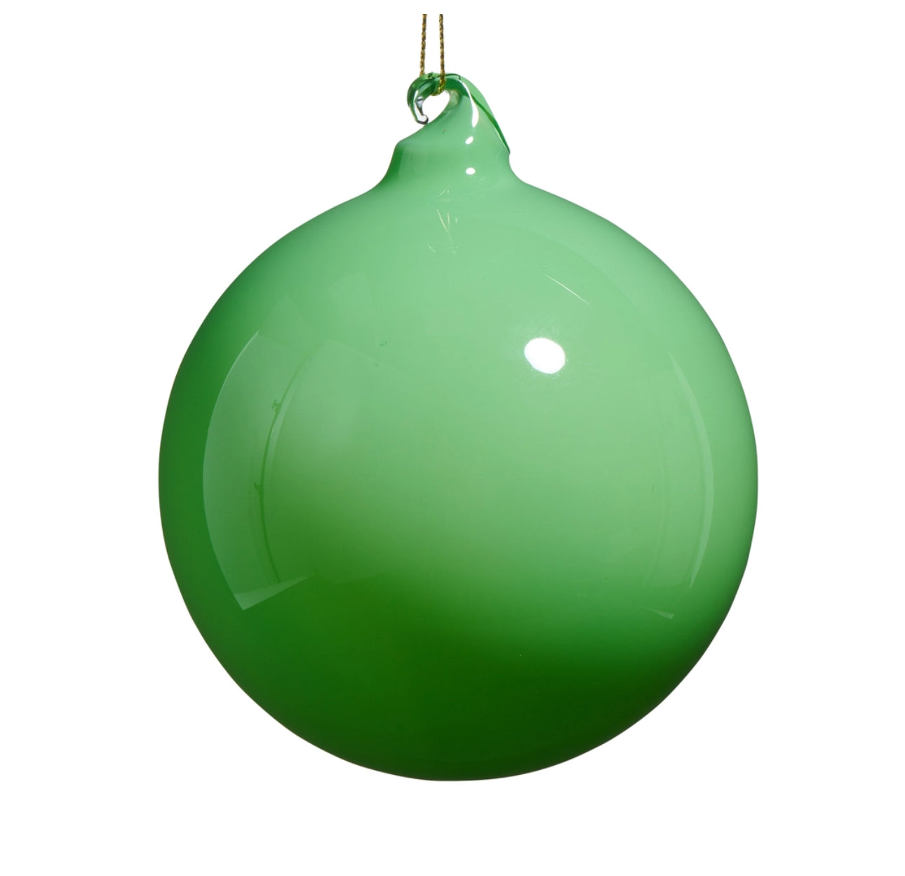4” Green Opaque Blown Glass Ornament