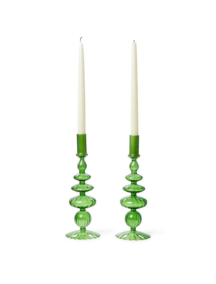 HAND-BLOWN GLASS CANDLESTICK
