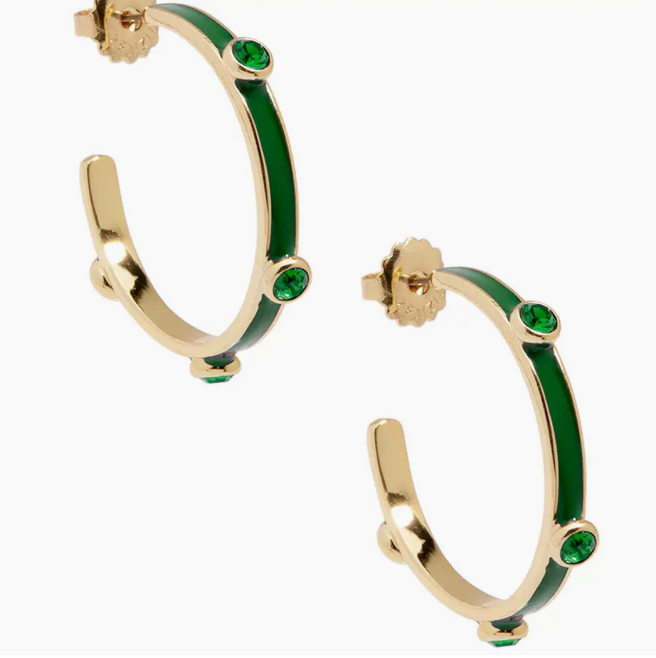 Enamel Crystal Hoop Earring