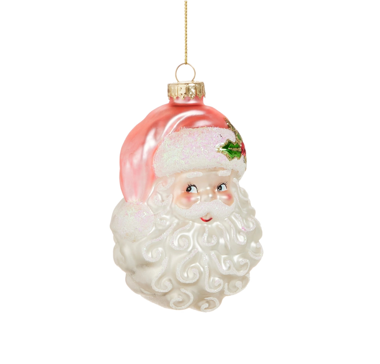 4” Pink Santa Head Ornament