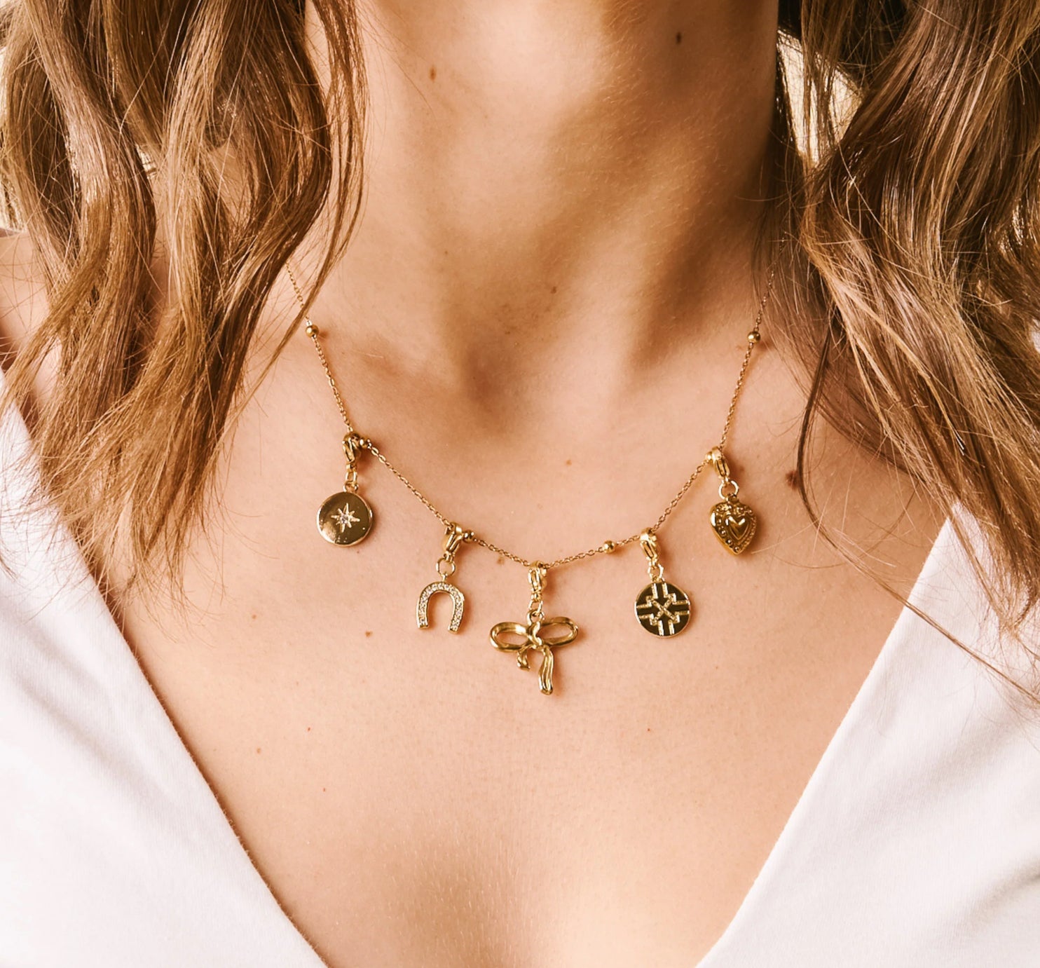 Chloe Beaded Charm Necklace
