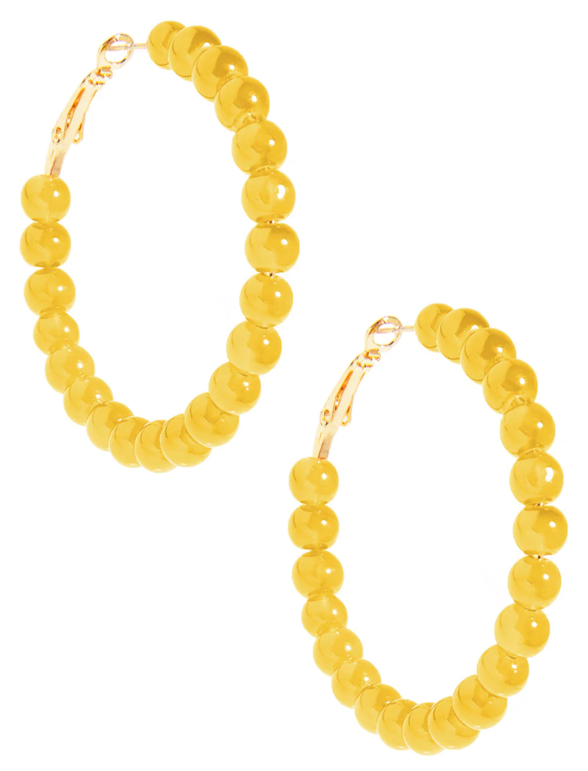 Layla Glass Bead Medium Hoop Earring