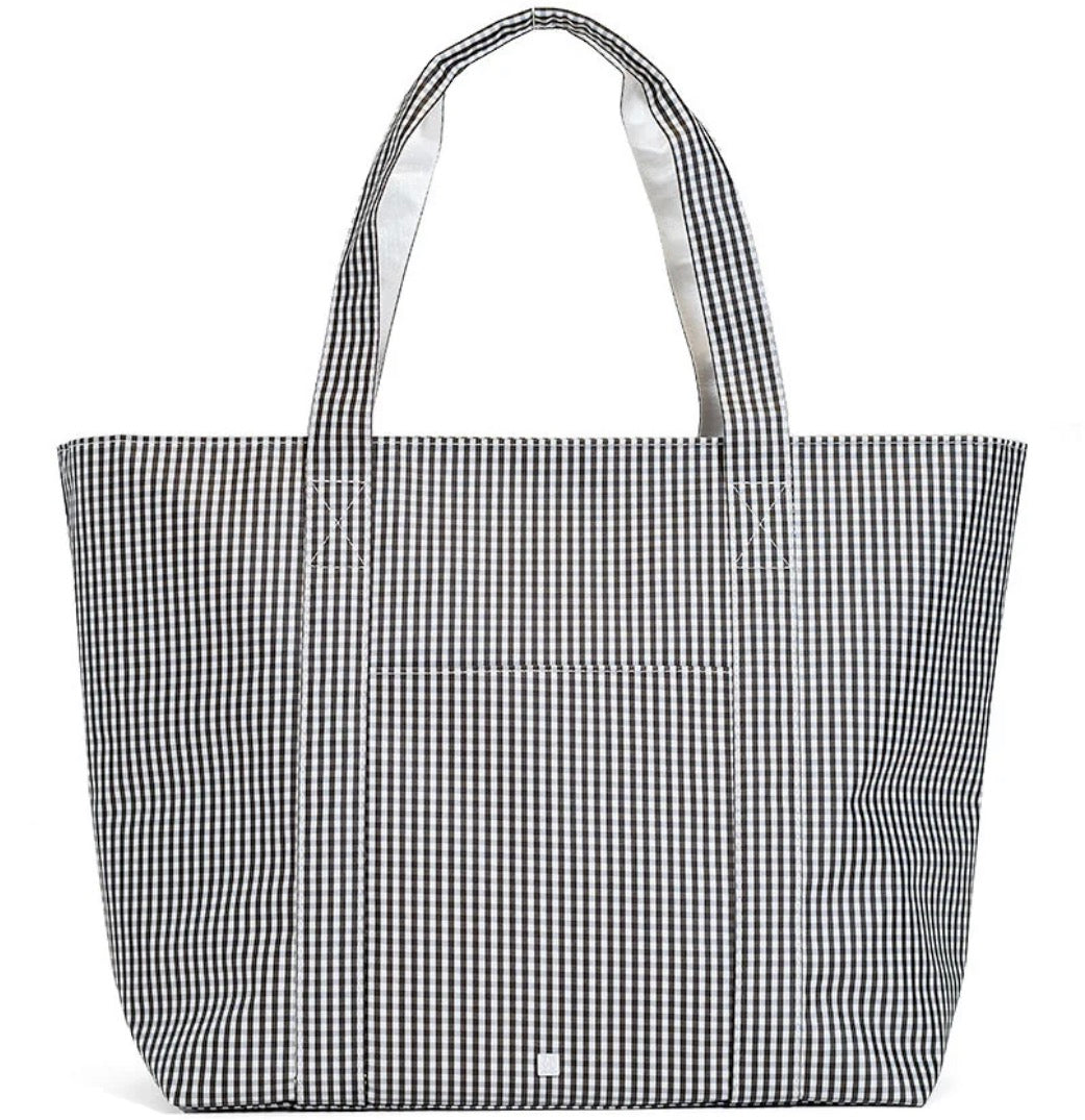 Gingham Black XL Jumbo Tote | TRVL Design