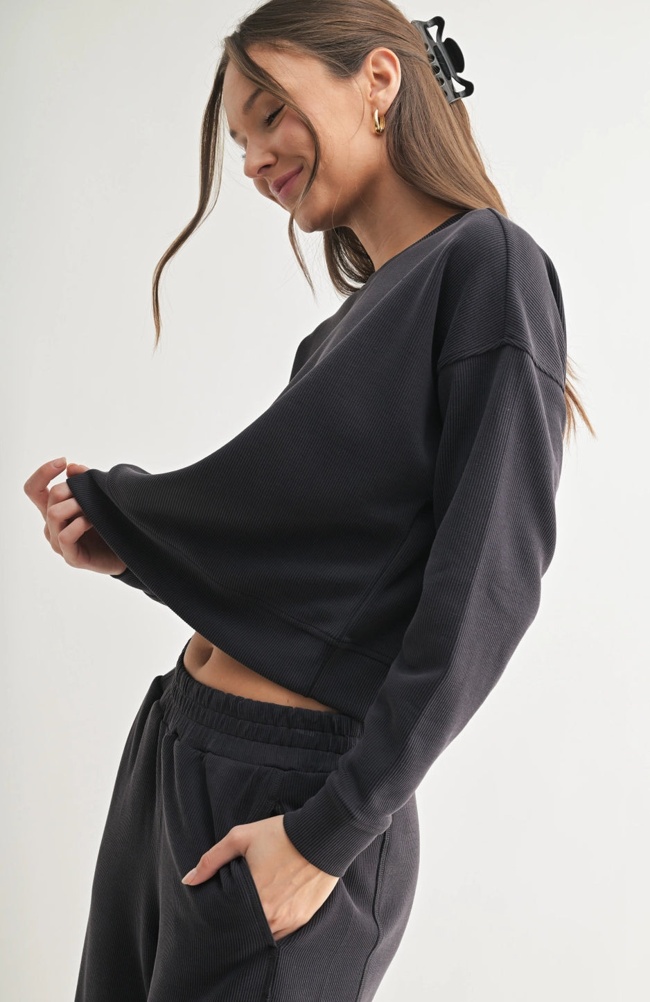 Luxe Sand Wash Rib Sweater