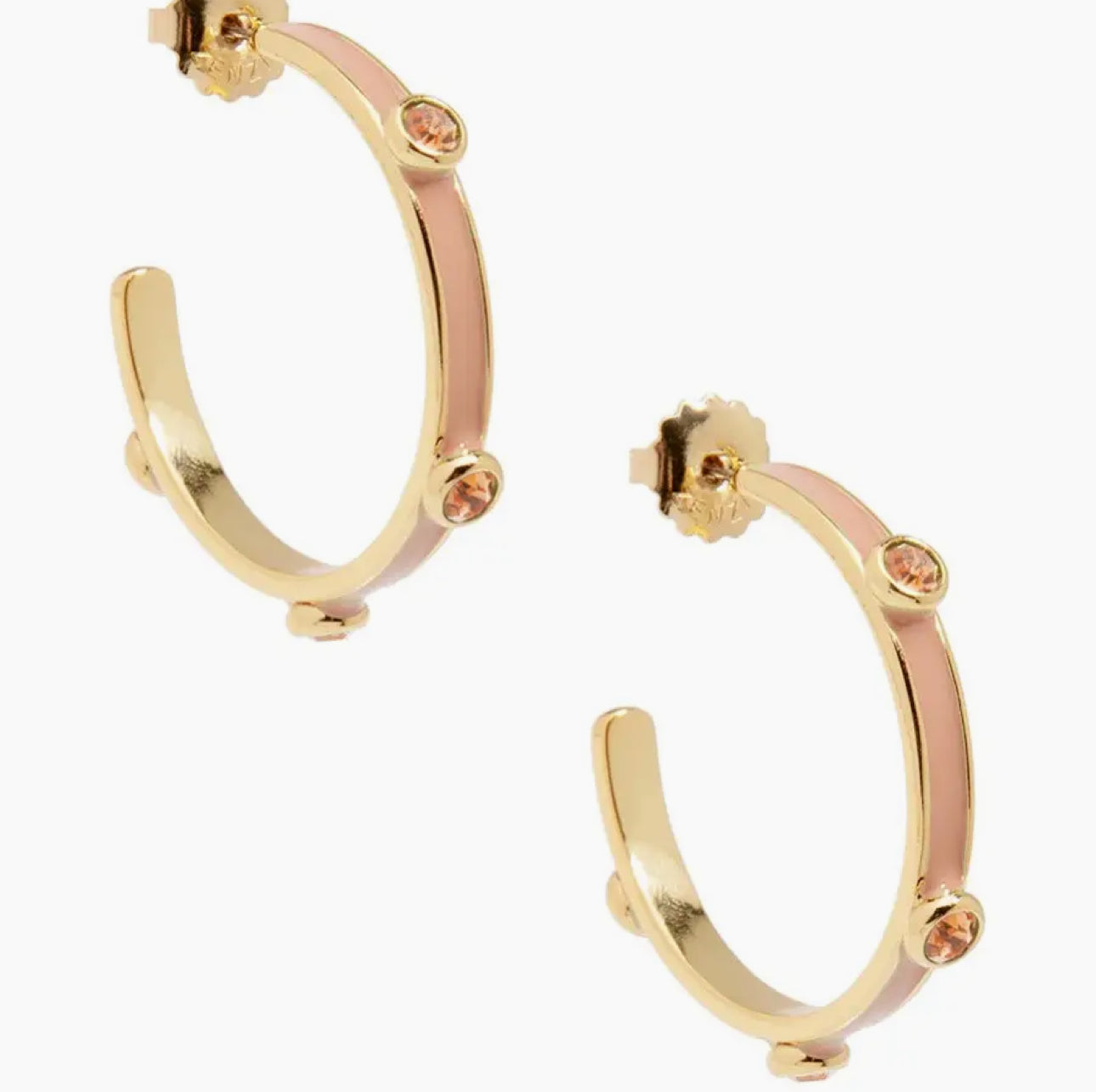 Enamel Crystal Hoop Earring