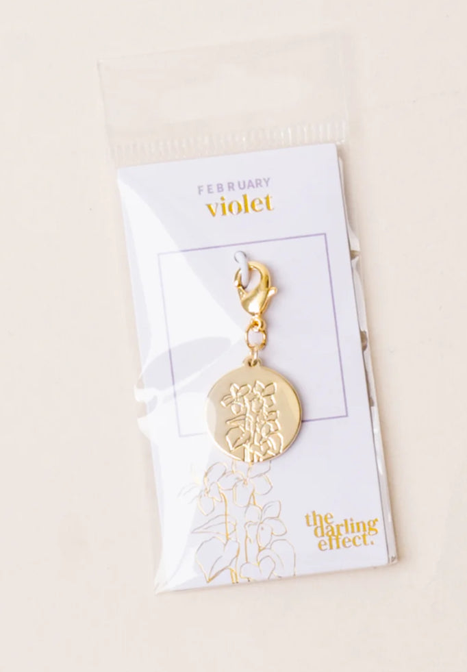 Birth Flower Charm Gold
