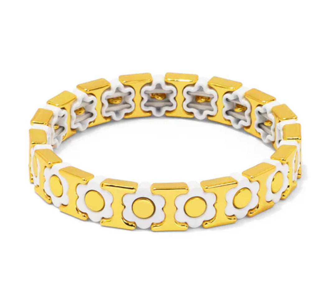 Flower Enamel Stretch Bracelet