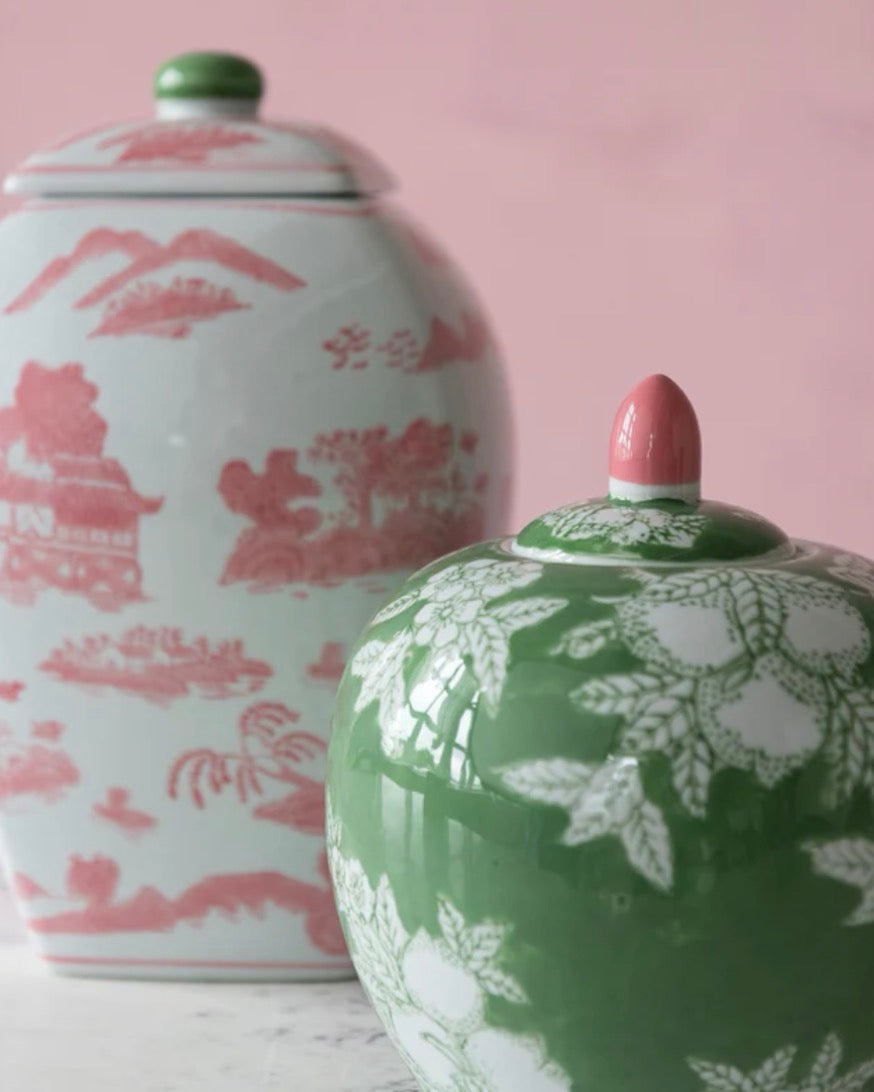 Square Stoneware Ginger Jar