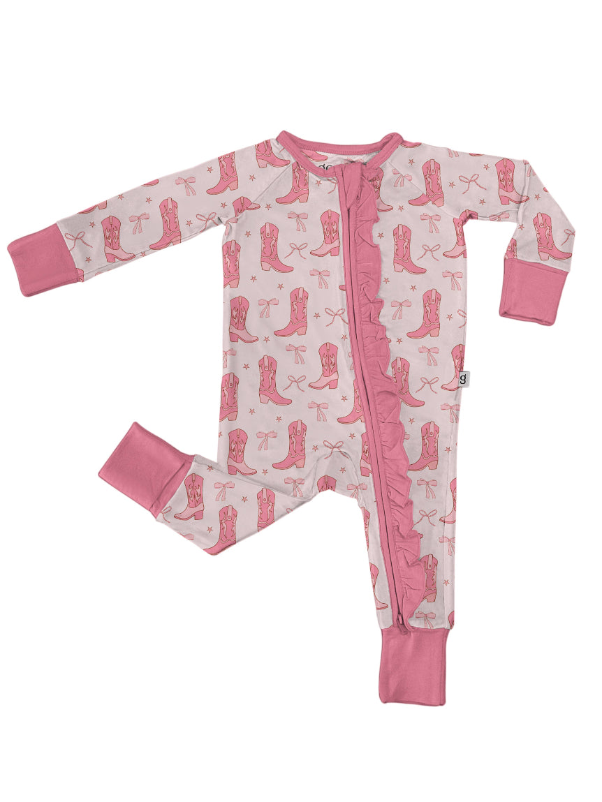 Pink Boots & Bows Goosies Sleep Romper