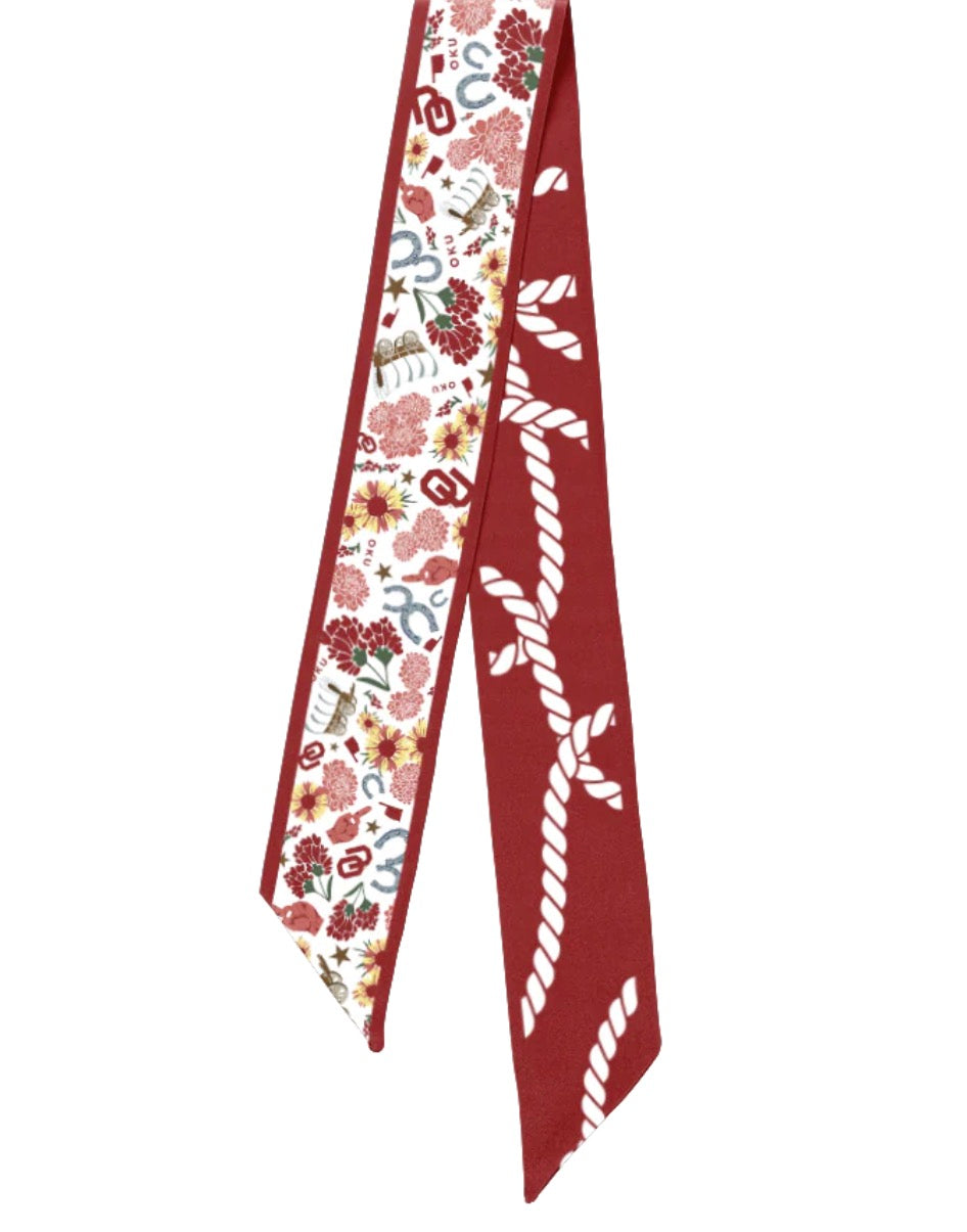 Oklahoma Sooners Skinny Scarf | Saturday Silks