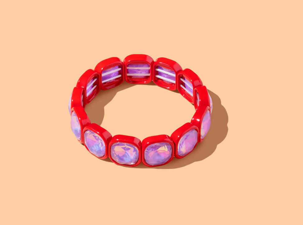 Elise Stretch Bracelet - Enamel w/ Large Stones