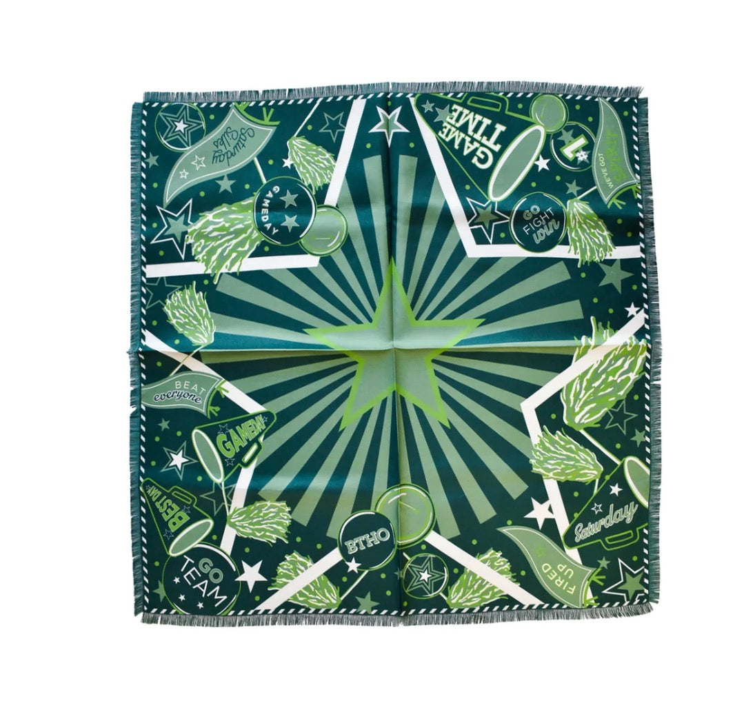 Green Fringed Spirit Scarf | Saturday Silks