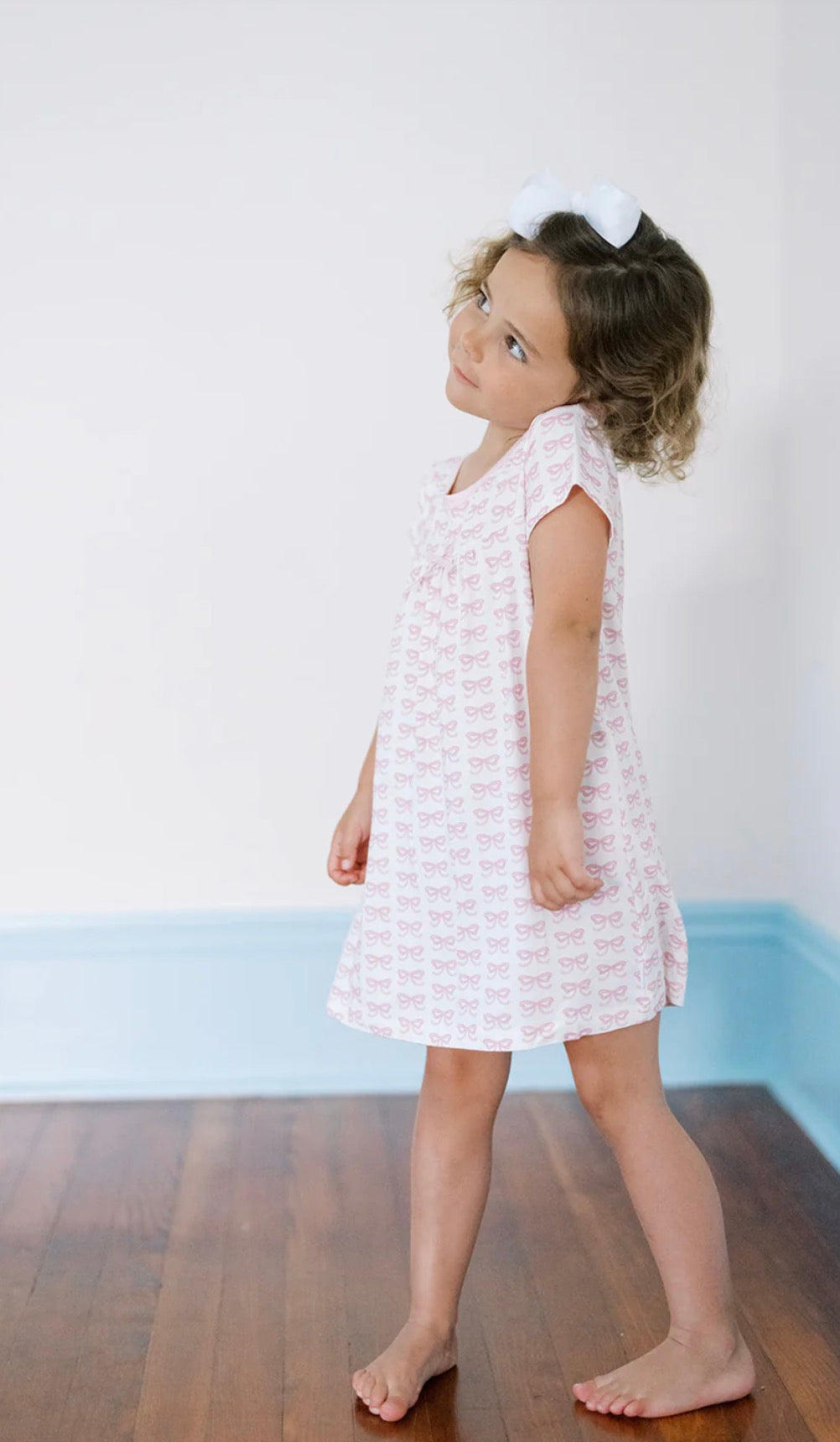 Pink Bows Short Sleeve Nightgown | The Uptown Baby