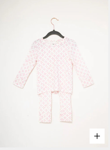 Clover Pink Two Piece Pajama Set: The Uptown Baby