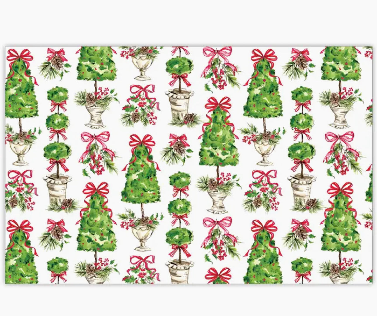 Topiaries with Pine Cones and Bows Placemats