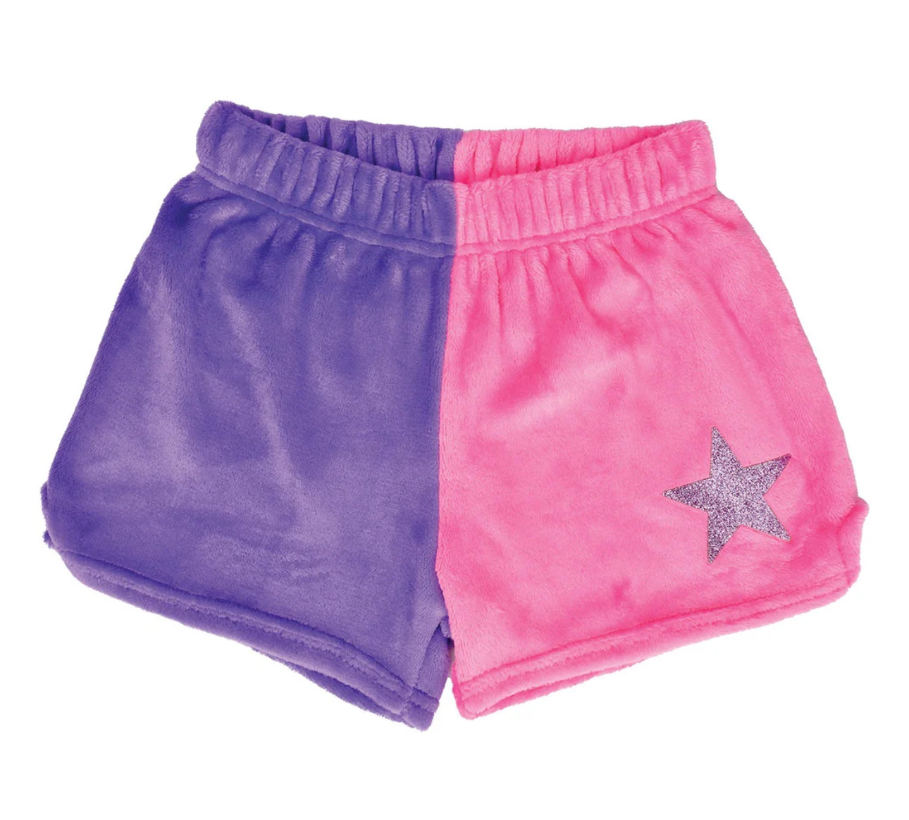 iScream Vivid Violet & Pretty Pink Star Colorblock Plush Shorts