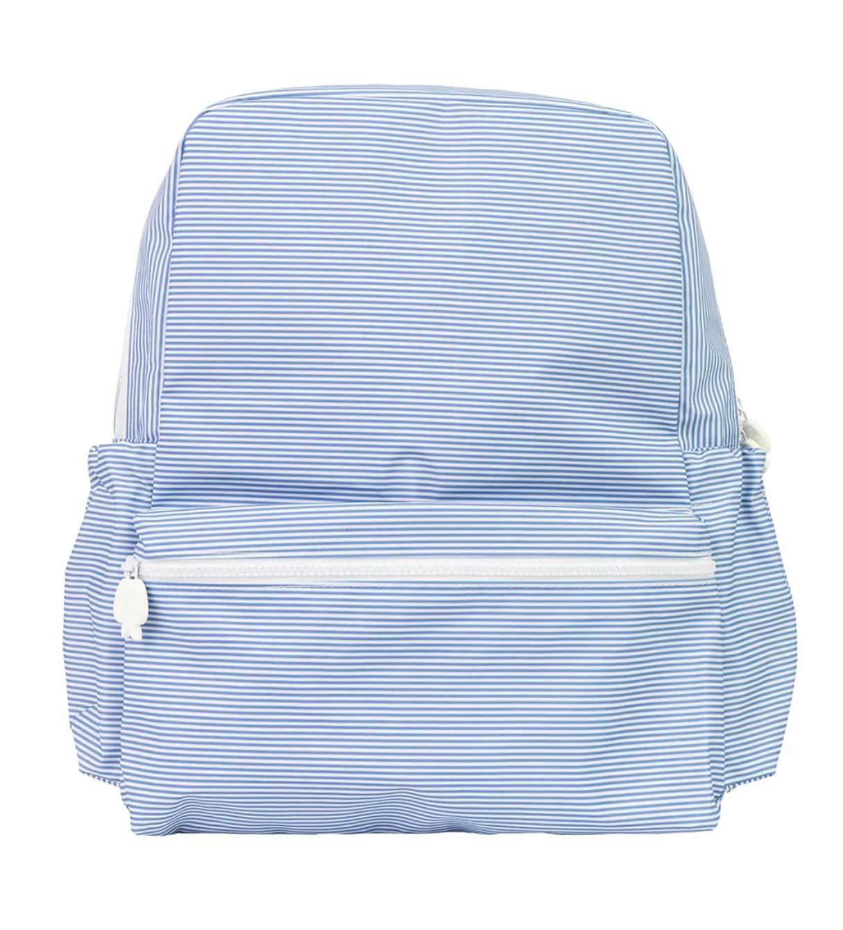 Navy Mini Stripe Apple of My Isla The Backpack