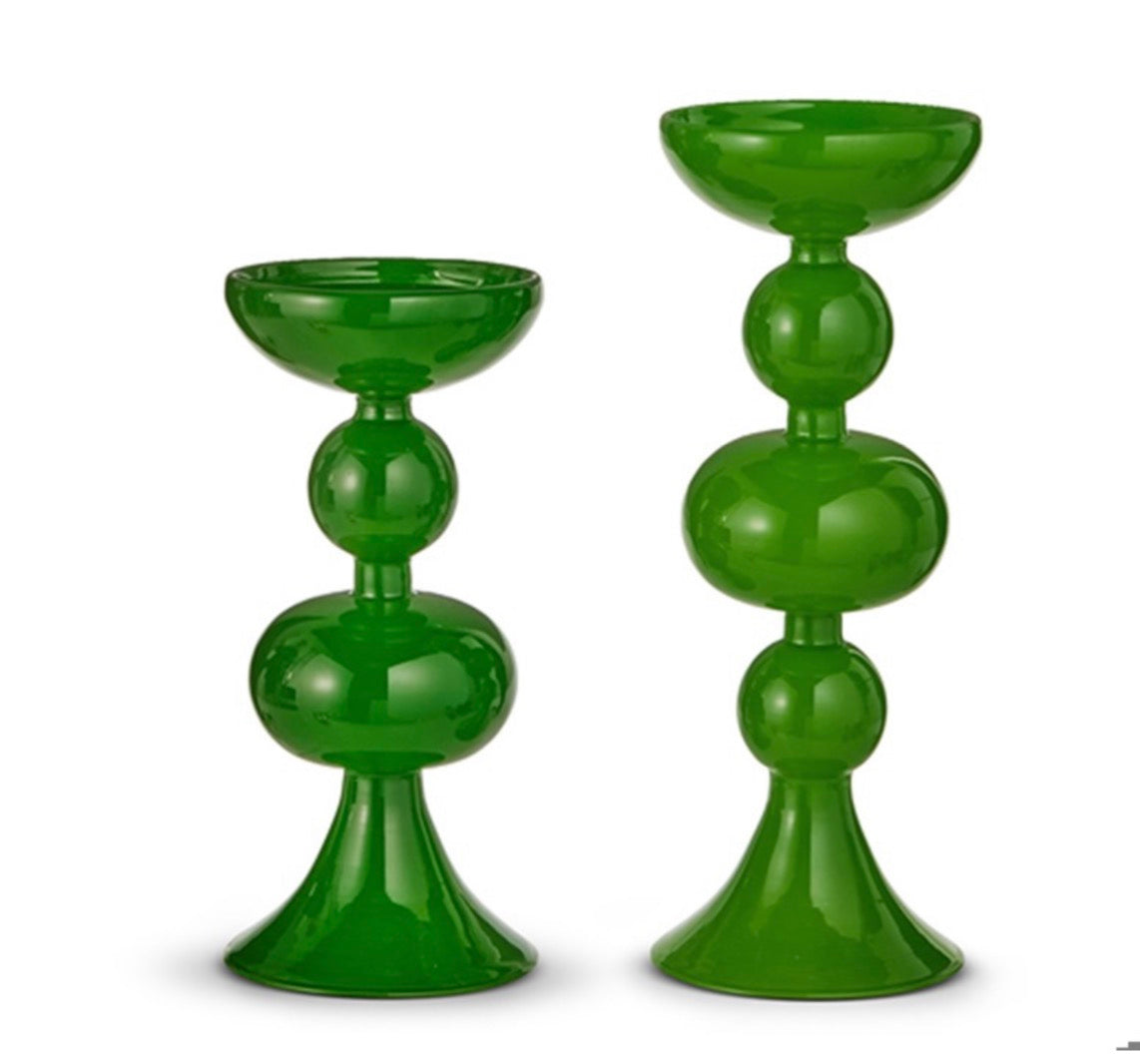 Glass Pillar Candle Holders